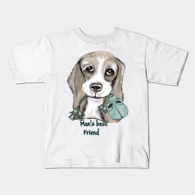 Man's best friend Kids T-Shirt by msmart